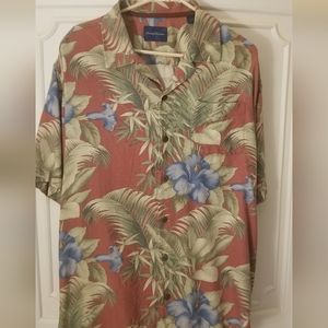 Tommy Bahama flower silk dress down shirt
